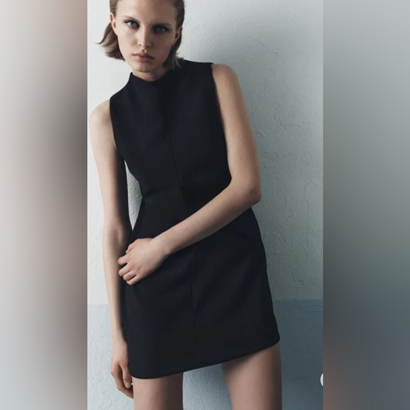 Zara Dresses & Skirts - NEW ZARA Women's Medium Black Chic Minimalist Sleeveless Mini Dress